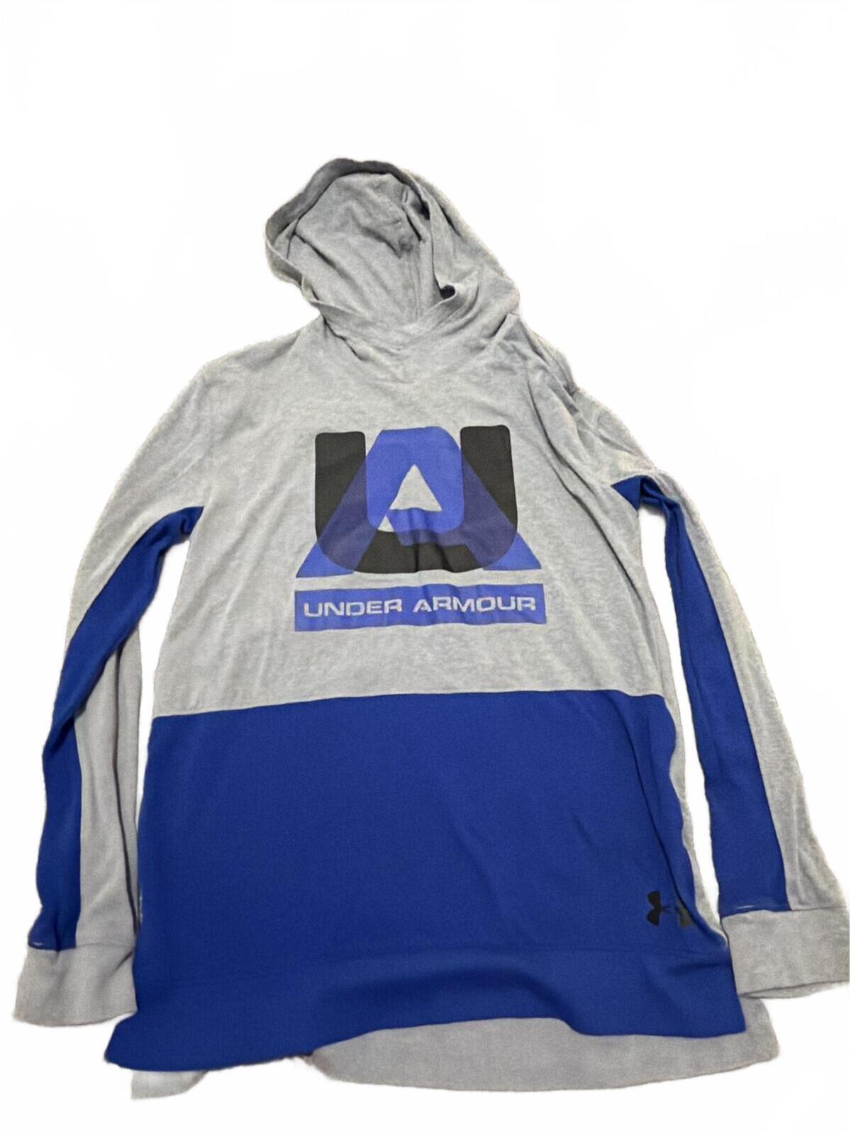Under Armour Boys Hoodie Gray Blue Xl Sweatshirt